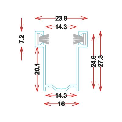 GU2716 Guida in alluminio estruso Su misura