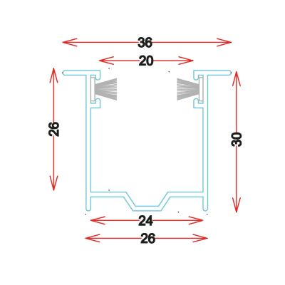 GU3026 - Guide in alluminio estruso - Barre da 6.8M