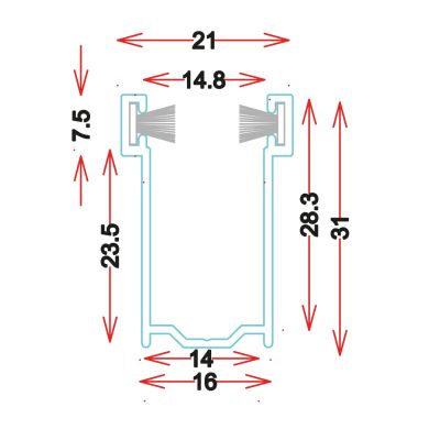 GU3116 Guida in alluminio estruso SU MISURA