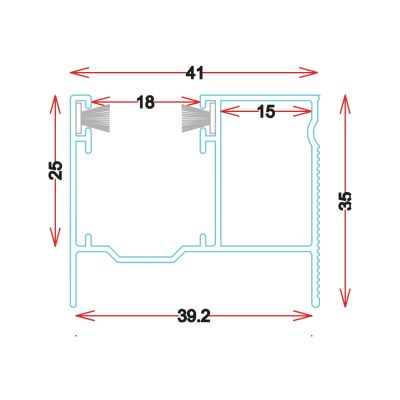 GU3541 - Guide in alluminio estruso - Barre da 6.8M