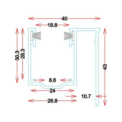 GU4340 Guida in alluminio estruso SU MISURA