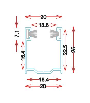 GU2520 - Guide in alluminio estruso - Barre da 6.5M