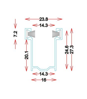 GU2716 Guida in alluminio estruso Su misura