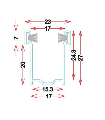 GU2817 Guida in alluminio estruso SU MISURA