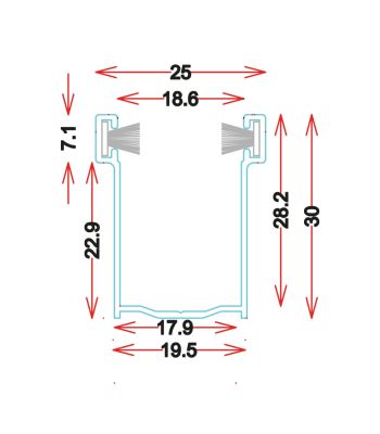 GU3019 - Guide in alluminio estruso - Barre da 6.5M