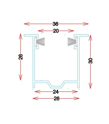 GU3026 - Guide in alluminio estruso - Barre da 6.5M