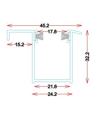 GU3245 - Guide in alluminio estruso - Barre da 6.5 M