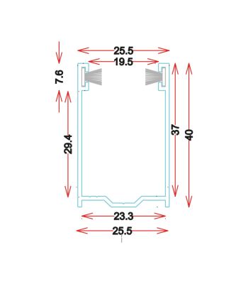 GU4025 - Guide in alluminio estruso - Barre da 6.5M
