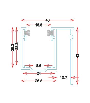 GU4340 - Guide in alluminio estruso - Barre da 6.5M