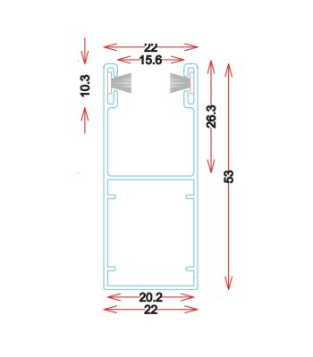 GU5322 Guida in alluminio estruso - Barre da 6.5M
