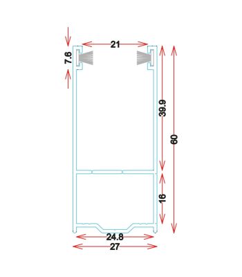 GU6027 - Guide in alluminio estruso - Barre da 6.5M