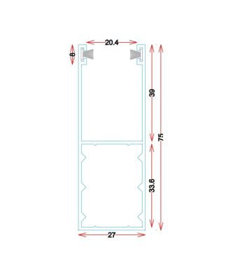 GU7527 Guida in alluminio estruso - Barre da 6.5M