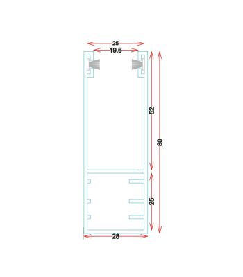 GU8B Guida in alluminio estruso - Su Misura