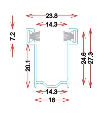GU2814 Guida in alluminio estruso SU MISURA