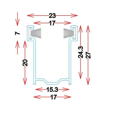 GU2817 Guida in alluminio estruso SU MISURA
