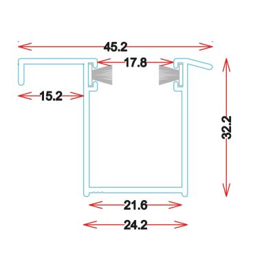 GU3245 - Guide in alluminio estruso - Barre da 6.5 M