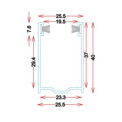 GU4025 - Guide in alluminio estruso - Barre da 6.5M