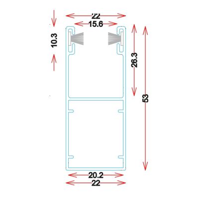 GU5322 Guida in alluminio estruso - Barre da 6.5M