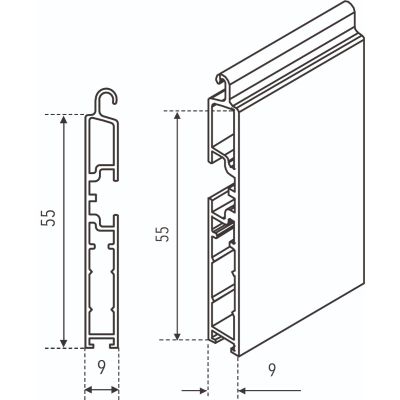TI09 Reverse - Terminale in alluminio estruso- Barre da 6.5M